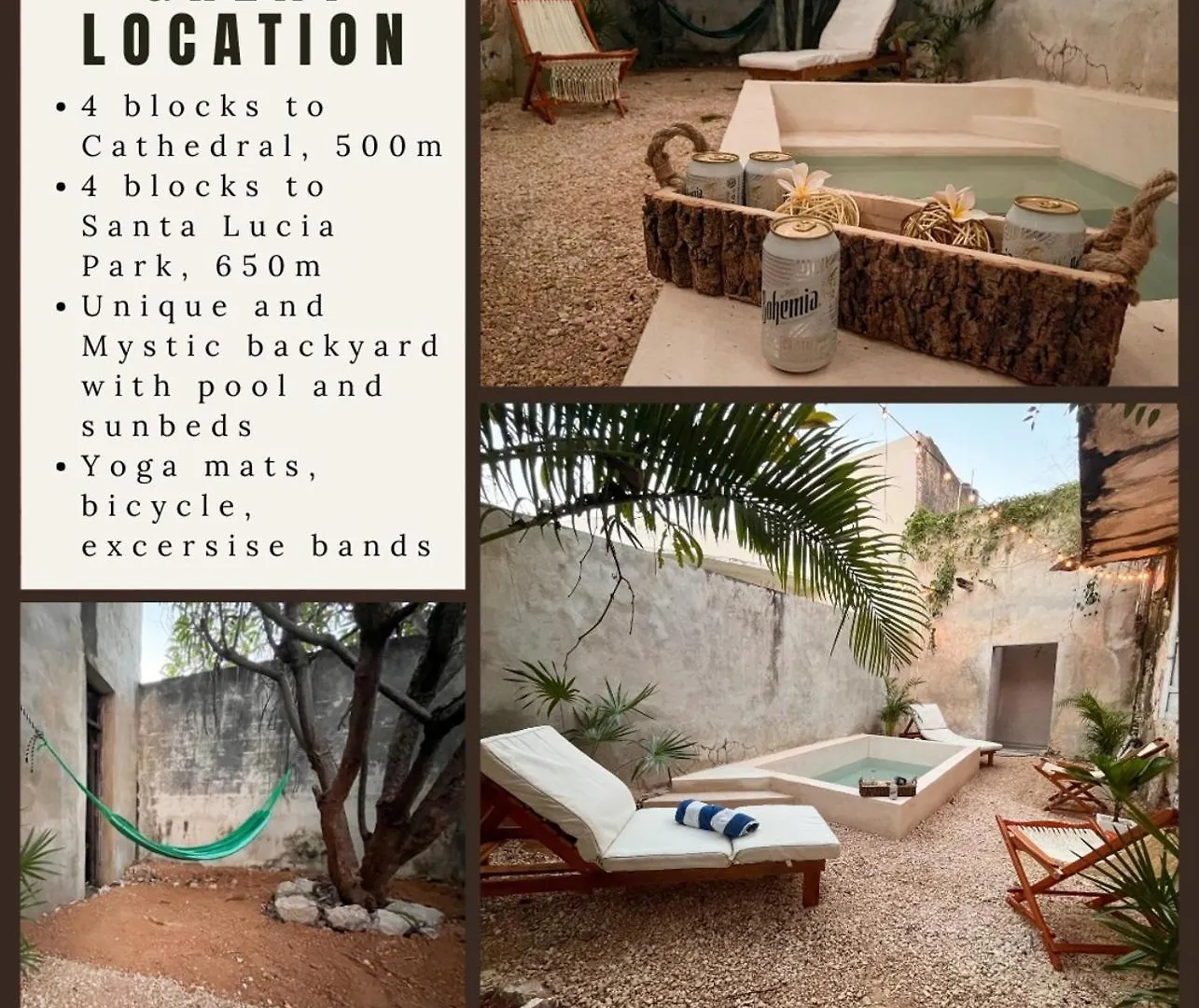 Vakantiehuis Unique Mystic Pool Yard Only 3 Blocks Main Sq Villa Mérida